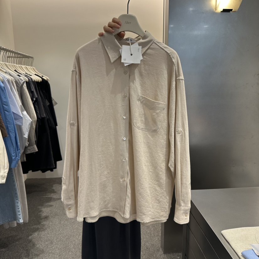 ALTER韓國直郵㊣女裝新品25春夏人氣休閑熱賣襯衫蕾絲衫亞麻布Alter襯衫/蕾絲衫圖色2