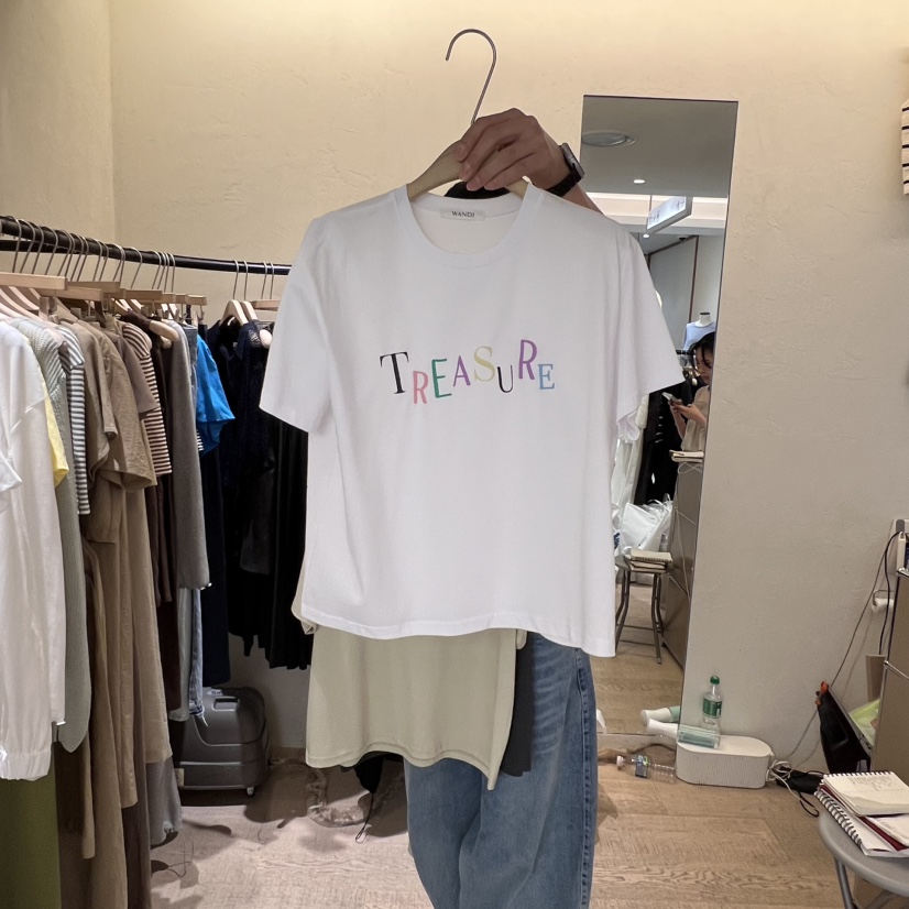 W AND J韓國㊣直郵東大門代購女裝新品推薦熱賣人氣時尚T恤W AND JT恤圖色1