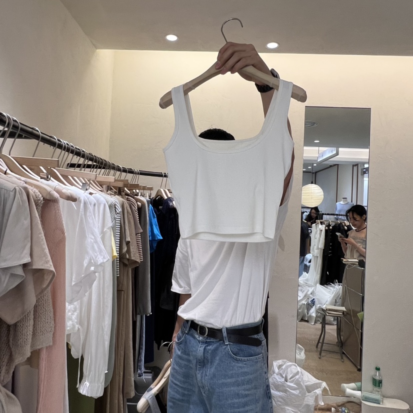 W AND J直郵韓國代購㊣女裝新品時尚25春夏熱賣人氣吊帶背心W AND J吊帶/背心