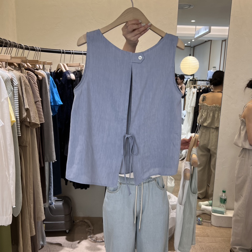 W AND J直郵韓國代購㊣女裝新品人氣熱賣推薦25春夏吊帶背心W AND J吊帶/背心
