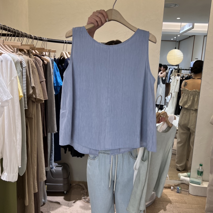 W AND J直郵韓國代購㊣女裝新品人氣熱賣推薦25春夏吊帶背心W AND J吊帶/背心
