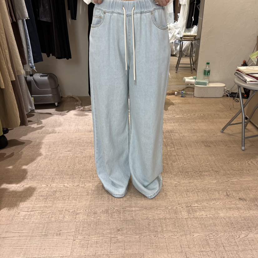 W AND J韓國㊣直郵東大門代購女裝新品熱賣時尚牛仔褲天絲W AND J牛仔褲
