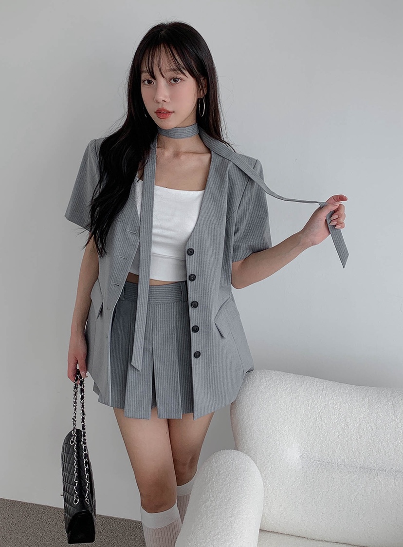 SLIT韓國直郵㊣女裝新款時尚人氣25春夏推薦熱賣夾克含脖帶SLIT夾克