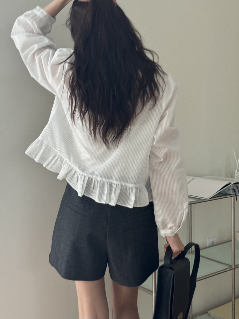 TIZZI韓國直郵㊣東大門實拍女裝新款休閑25春夏推薦襯衫蕾絲衫TIZZI襯衫/蕾絲衫