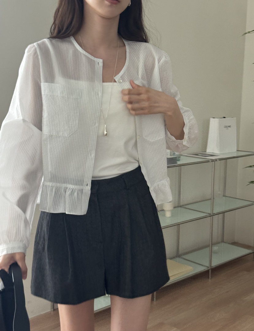 TIZZI韓國直郵㊣東大門實拍女裝新款休閑25春夏推薦襯衫蕾絲衫TIZZI襯衫/蕾絲衫