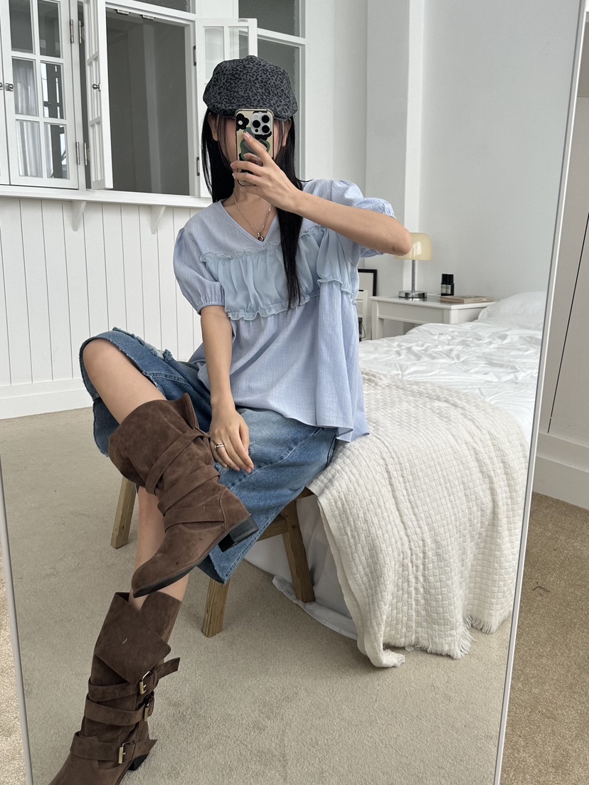 I MFACT韓國直郵㊣女裝新款人氣熱賣推薦時尚25春夏襯衫蕾絲衫I MFACT襯衫/蕾絲衫
