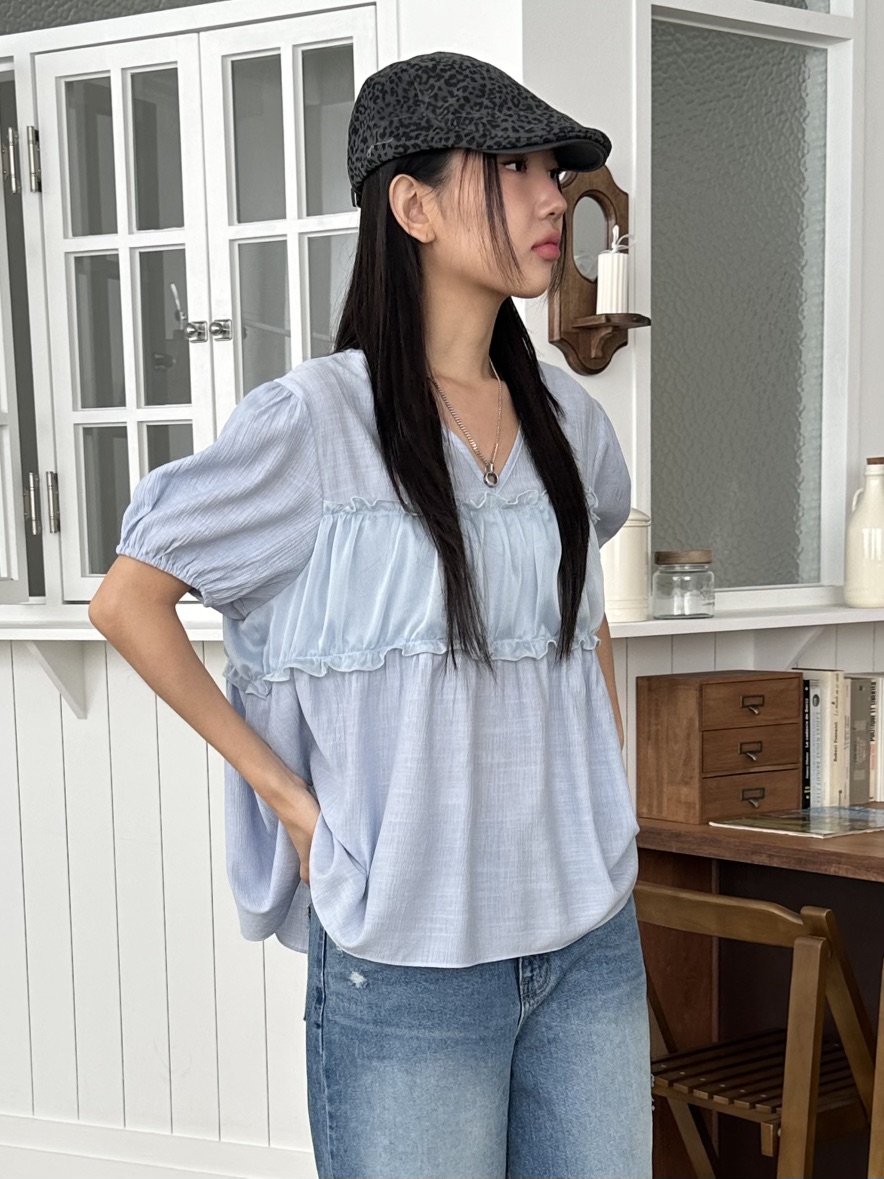 I MFACT韓國直郵㊣女裝新款人氣熱賣推薦時尚25春夏襯衫蕾絲衫I MFACT襯衫/蕾絲衫圖色1