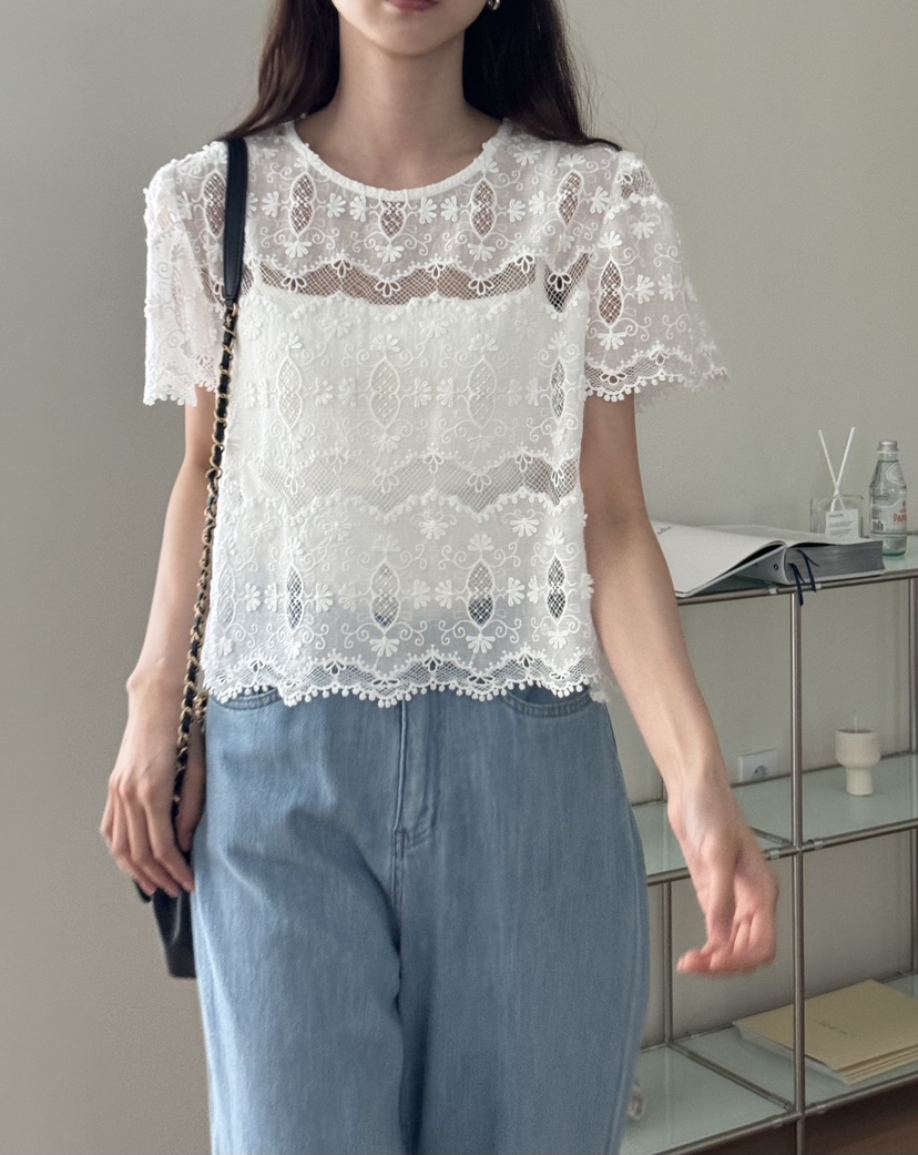 TIZZI韓國直郵㊣女裝新品休閑25春夏熱賣推薦人氣襯衫蕾絲衫TIZZI襯衫/蕾絲衫