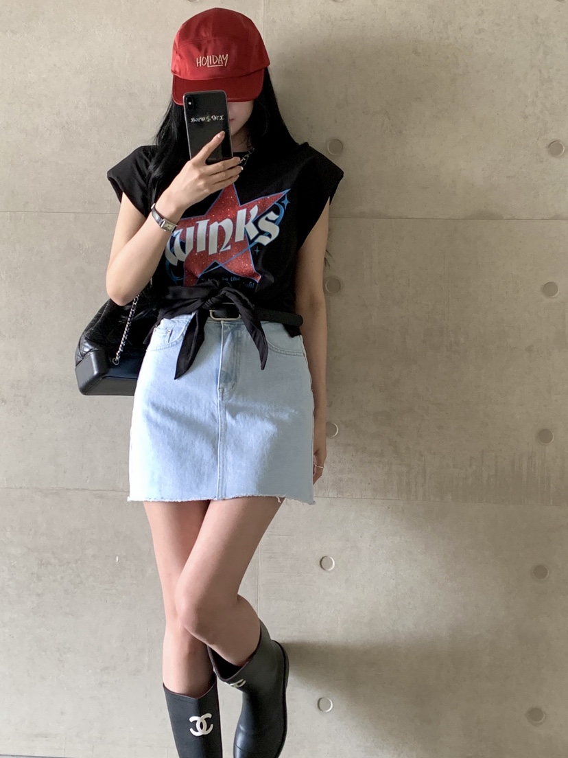 DAVICHI直郵韓國代購㊣女裝新款推薦休閑熱賣短裙含隨機腰帶DAVICHI短裙