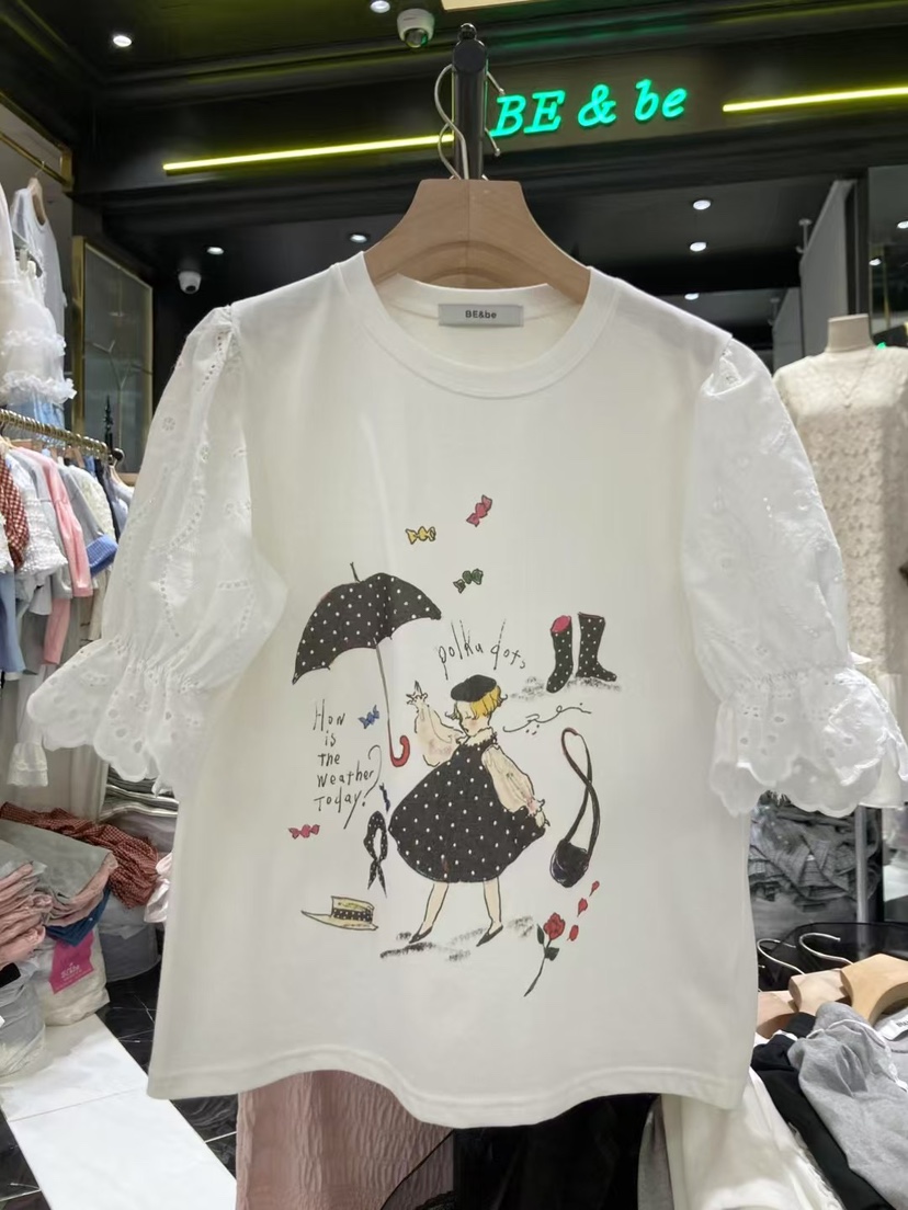 BE&BE韓國直郵㊣東大門實拍女裝新品推薦25春夏休閑T恤BE&beT恤圖色2