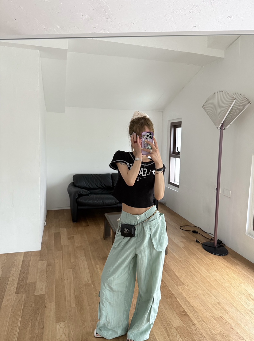 ZEROZERO直郵韓國代購㊣女裝新款熱賣25春夏人氣休閑褲口袋ZEROZERO休閑褲