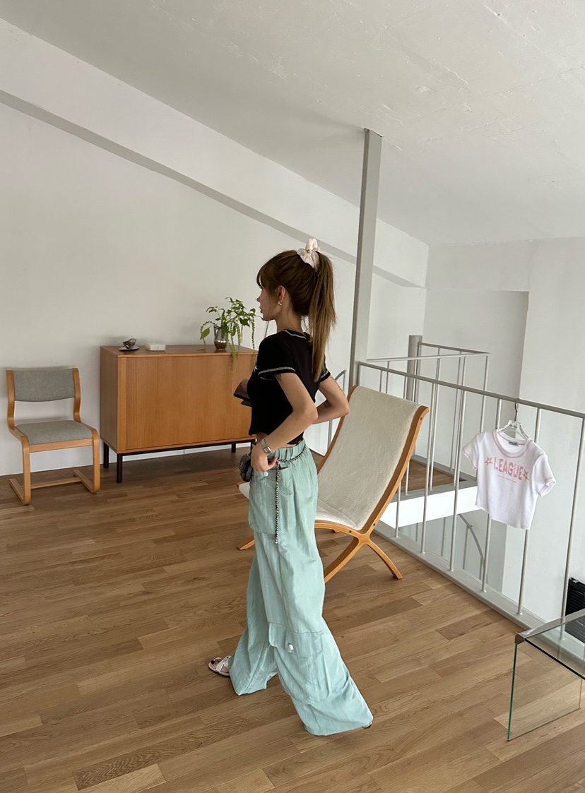 ZEROZERO直郵韓國代購㊣女裝新款熱賣25春夏人氣休閑褲口袋ZEROZERO休閑褲