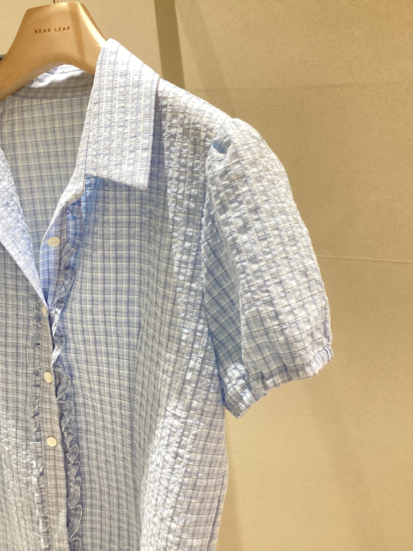 NEAR LEAP-P直郵韓國代購㊣女裝新品時尚25春夏襯衫蕾絲衫格紋NEAR LEAP襯衫/蕾絲衫
