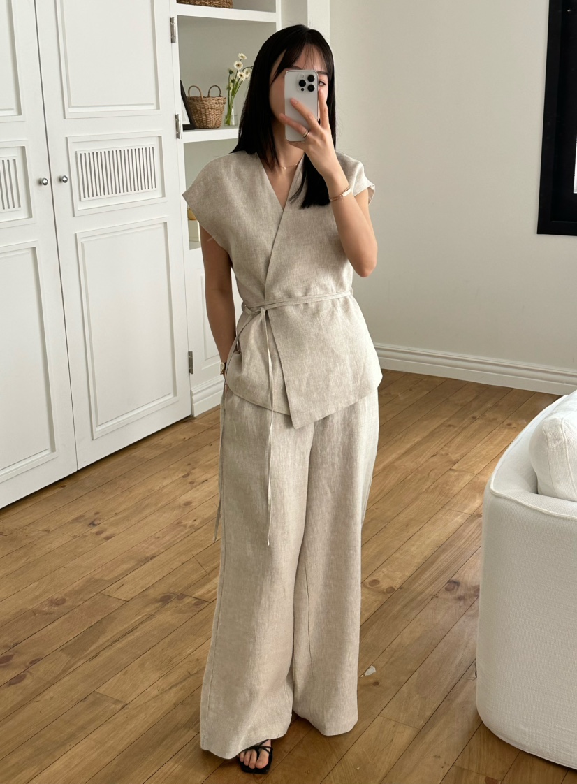LE VASE韓國㊣直郵東大門代購女裝新品25春夏休閑夾克含腰繩LE VASE夾克
