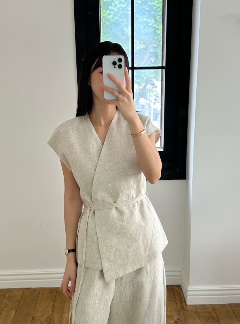 LE VASE韓國㊣直郵東大門代購女裝新品25春夏休閑夾克含腰繩LE VASE夾克圖色2