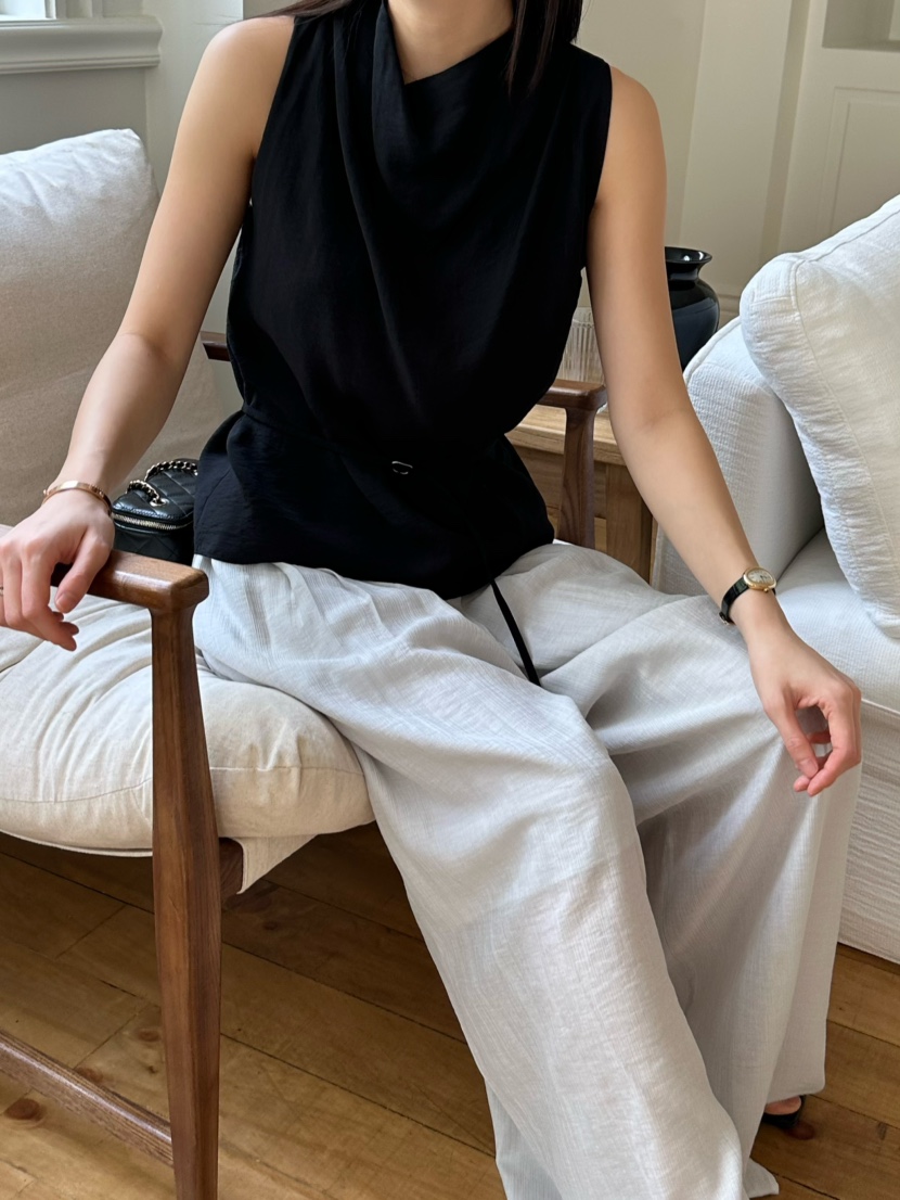 LE VASE韓國㊣直郵東大門代購女裝新品時尚吊帶背心含腰繩LE VASE吊帶/背心