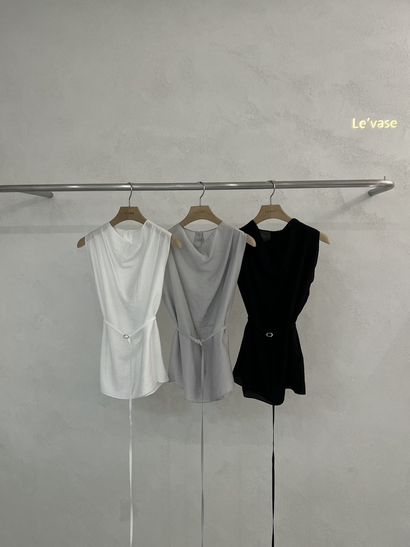 LE VASE韓國㊣直郵東大門代購女裝新品時尚吊帶背心含腰繩LE VASE吊帶/背心