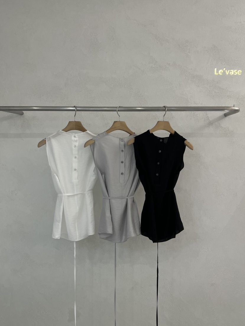 LE VASE韓國㊣直郵東大門代購女裝新品時尚吊帶背心含腰繩LE VASE吊帶/背心