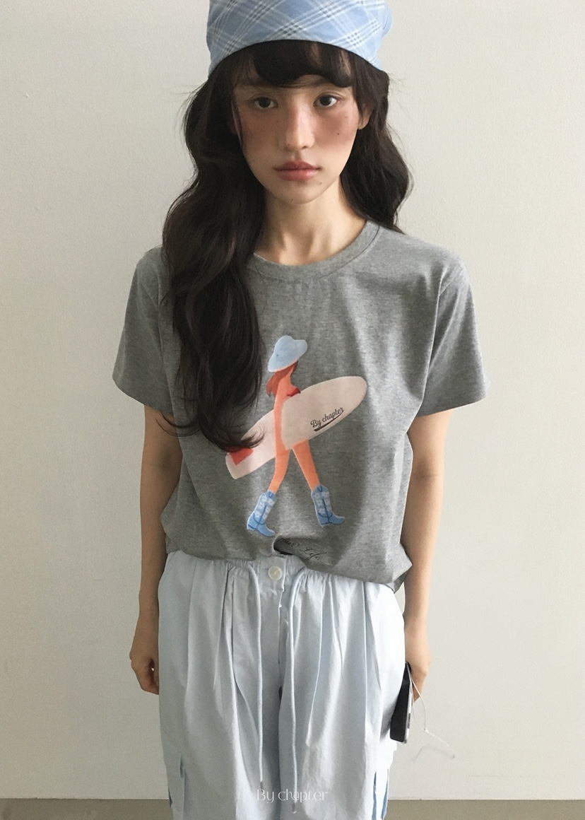 BY CHAPTER直郵韓國代購㊣女裝新品人氣時尚推薦休閑熱賣T恤ChapterT恤圖色2