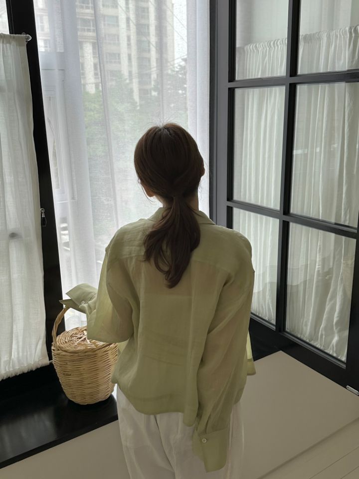 MARE韓國㊣直郵東大門代購女裝新款時尚襯衫蕾絲衫不含內搭亞麻MARE襯衫/蕾絲衫