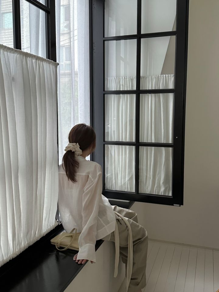 MARE韓國㊣直郵東大門代購女裝新款時尚襯衫蕾絲衫不含內搭亞麻MARE襯衫/蕾絲衫