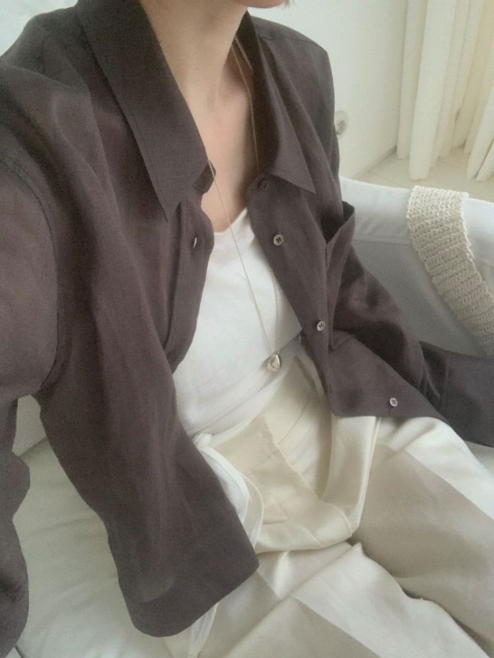 MARE韓國㊣直郵東大門代購女裝新款時尚襯衫蕾絲衫不含內搭亞麻MARE襯衫/蕾絲衫