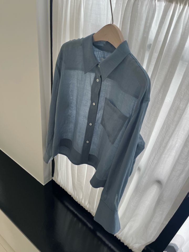 MARE韓國㊣直郵東大門代購女裝新款時尚襯衫蕾絲衫不含內搭亞麻MARE襯衫/蕾絲衫圖色2
