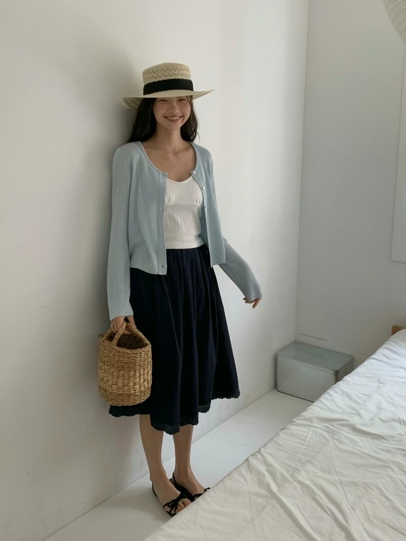 ANOU韓國直郵㊣東大門實拍女裝新款時尚休閑推薦25春夏長裙ANOU長裙
