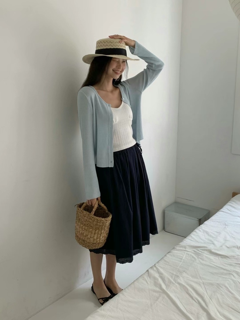 ANOU韓國直郵㊣東大門實拍女裝新款時尚休閑推薦25春夏長裙ANOU長裙