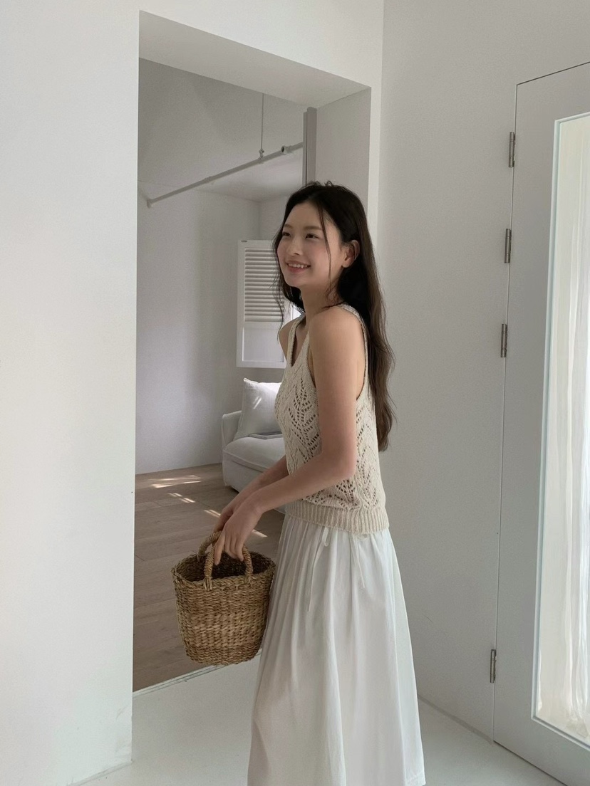 ANOU韓國直郵㊣東大門實拍女裝新款時尚休閑推薦25春夏長裙ANOU長裙
