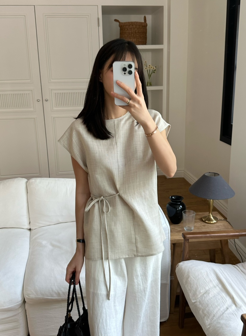 LE VASE韓國直郵㊣女裝新款時尚人氣熱賣推薦休閑襯衫蕾絲衫LE VASE襯衫/蕾絲衫