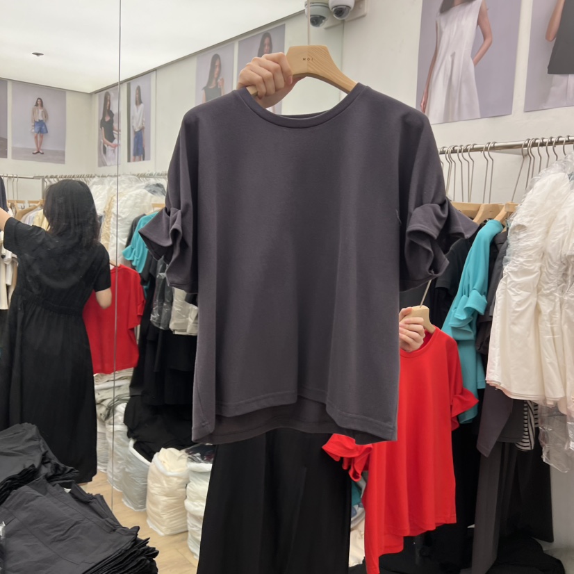 MOI-A韓國直郵㊣東大門實拍女裝新品熱賣休閑人氣25春夏T恤MOI-AT恤圖色2