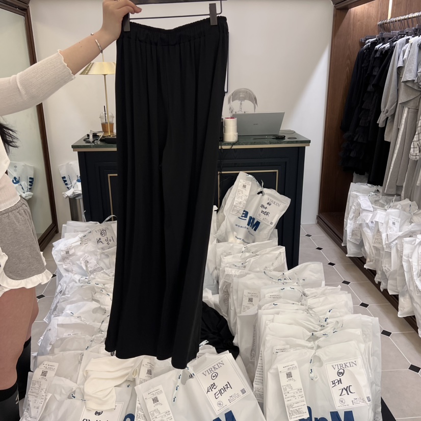 VIRKIN韓國直郵㊣東大門實拍女裝新品時尚25春夏推薦休閑褲VIRKIN休閑褲