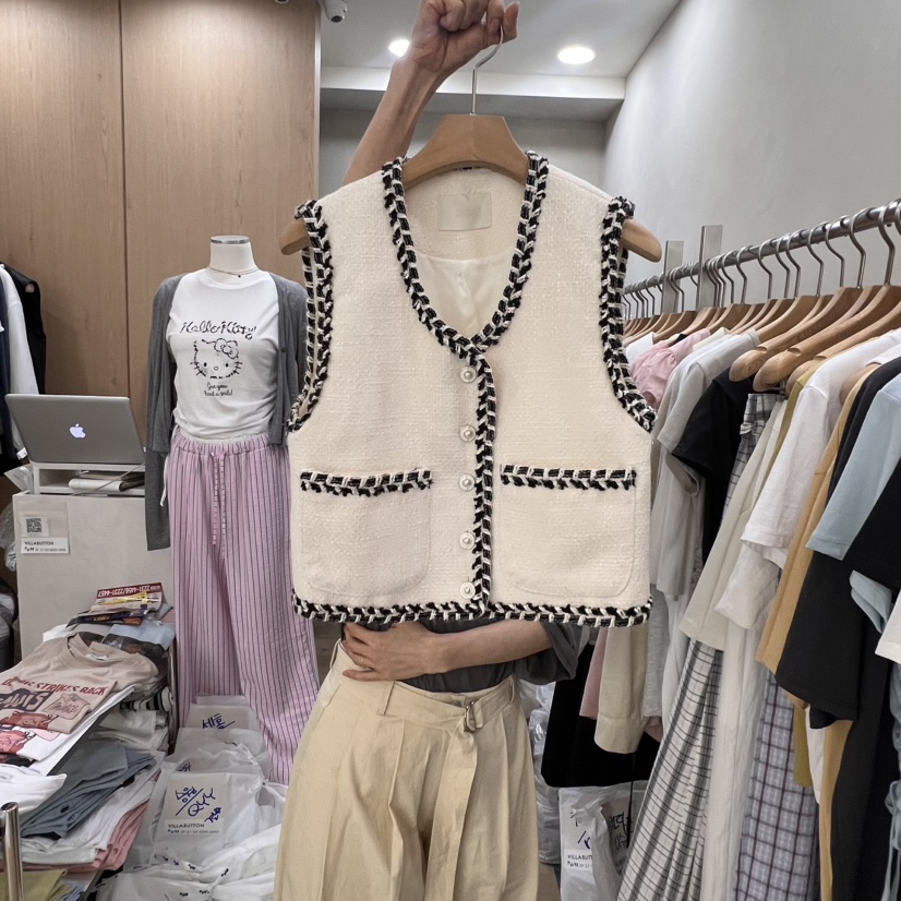 VILLABUTTON韓國直郵㊣東大門實拍女裝新品休閑人氣25春夏馬甲VILLABUTTON馬甲