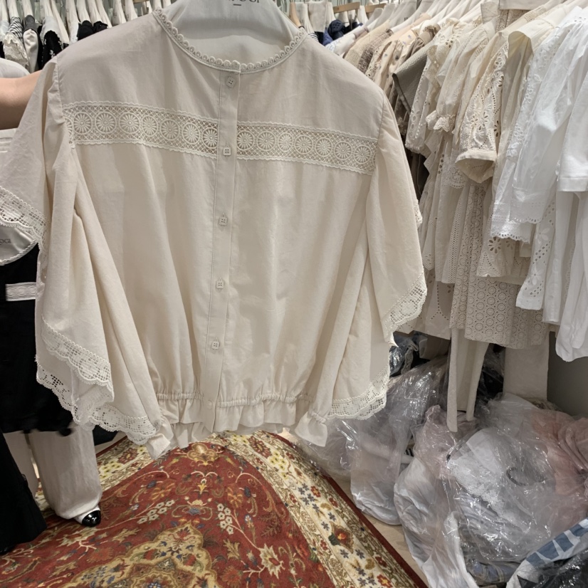 OGI直郵韓國代購㊣女裝新品時尚25春夏人氣推薦熱賣襯衫蕾絲衫FLat OGI襯衫/蕾絲衫圖色2