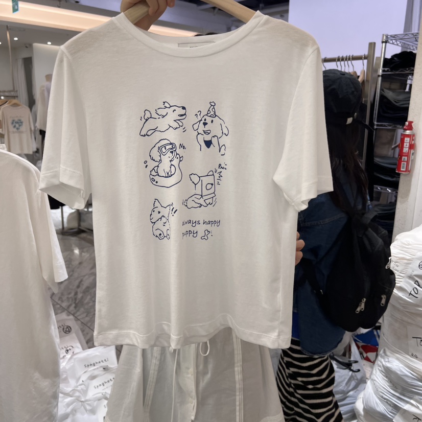 SPAGHETTI韓國直郵㊣東大門實拍女裝新款25春夏推薦時尚T恤spaghettiT恤圖色2