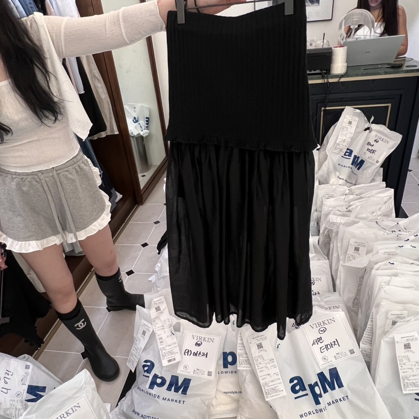 VIRKIN韓國㊣直郵東大門代購女裝新品25春夏推薦半身裙中短裙VIRKIN半身裙/中短裙