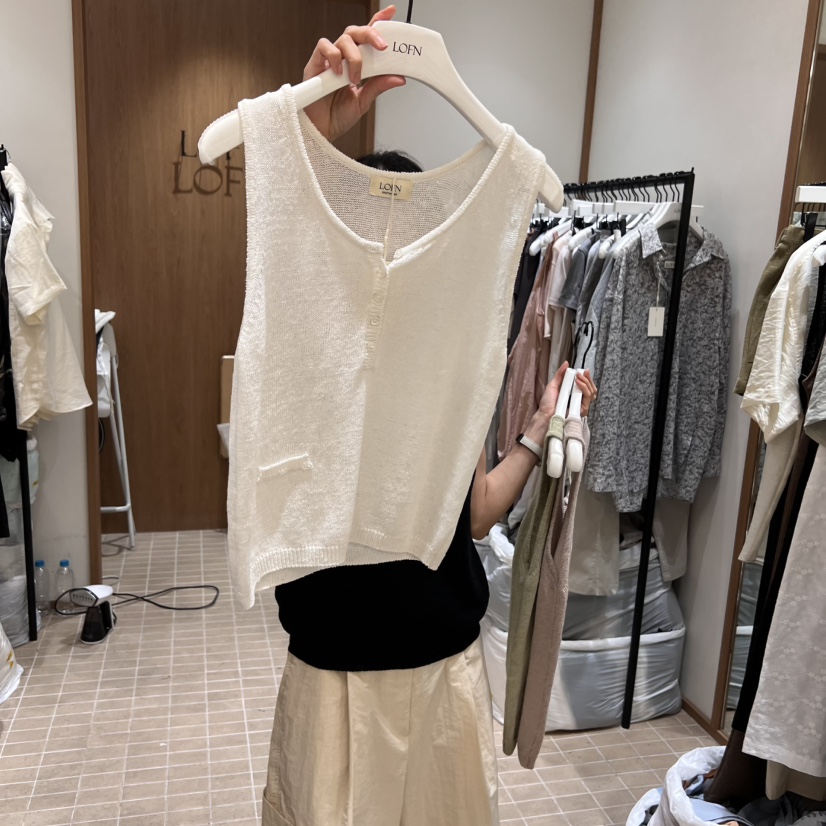 LOFN韓國直郵㊣女裝新品25春夏熱賣休閑推薦人氣時尚吊帶背心LOFN吊帶/背心圖色2