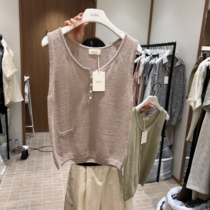 LOFN韓國直郵㊣女裝新品25春夏熱賣休閑推薦人氣時尚吊帶背心LOFN吊帶/背心圖色3