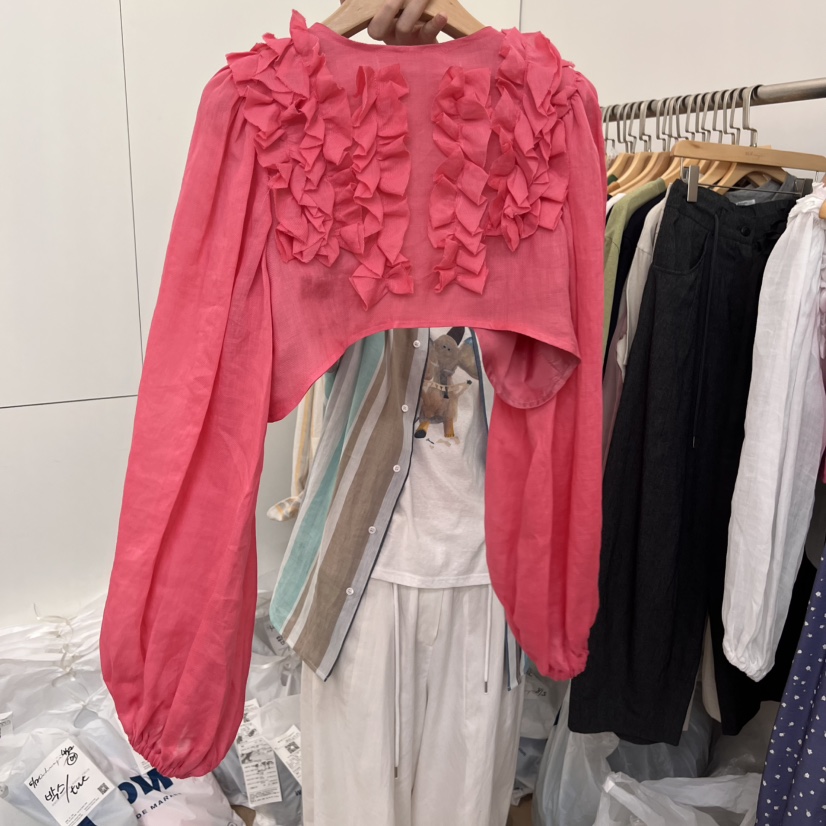 DOHWAJI韓國直郵㊣東大門實拍女裝新品25春夏襯衫蕾絲衫披肩DOHWAJI襯衫/蕾絲衫