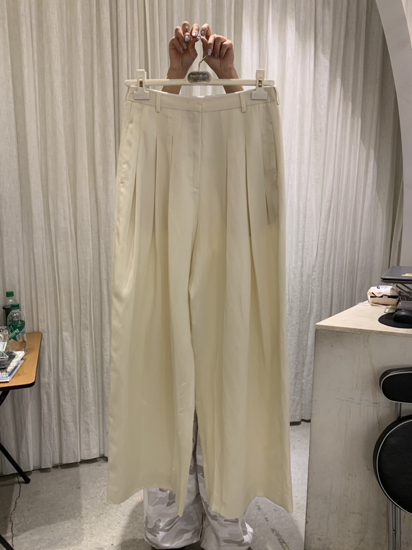PAPERMOON直郵韓國代購㊣女裝新品25春夏推薦休閑休閑褲亞麻paper moon休閑褲圖色3