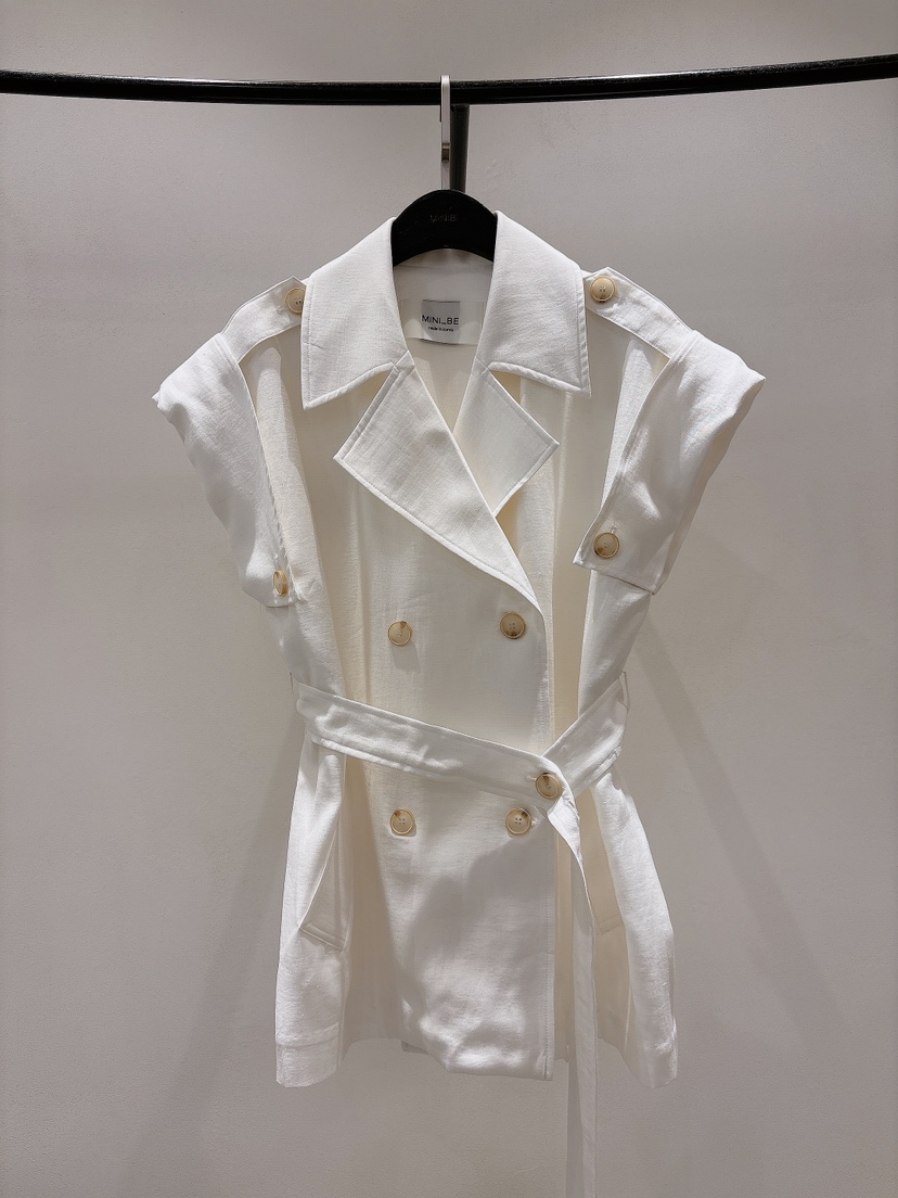 MINI BE韓國直郵㊣東大門實拍女裝新品休閑人氣馬甲含腰帶MINI BE馬甲