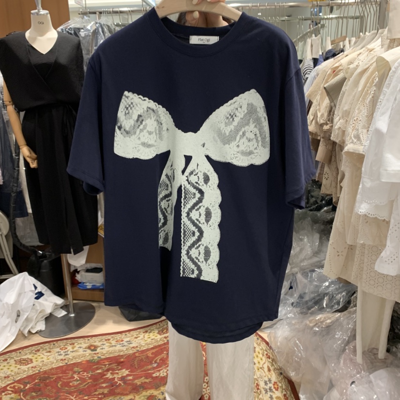 OGI直郵韓國代購㊣女裝新款休閑推薦時尚25春夏人氣熱賣T恤FLat OGIT恤圖色2