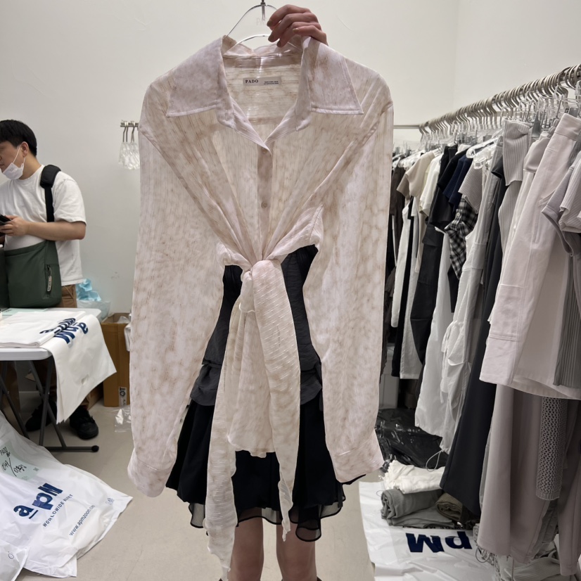 PADO直郵韓國代購㊣女裝新款時尚人氣熱賣休閑推薦襯衫蕾絲衫PADO襯衫/蕾絲衫