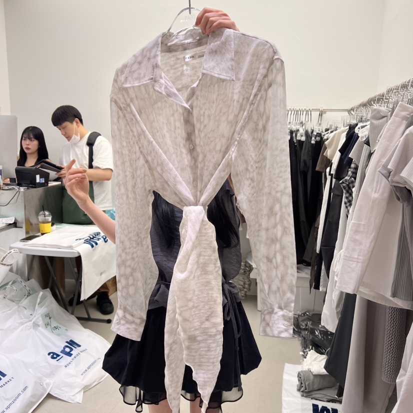 PADO直郵韓國代購㊣女裝新款時尚人氣熱賣休閑推薦襯衫蕾絲衫PADO襯衫/蕾絲衫圖色2