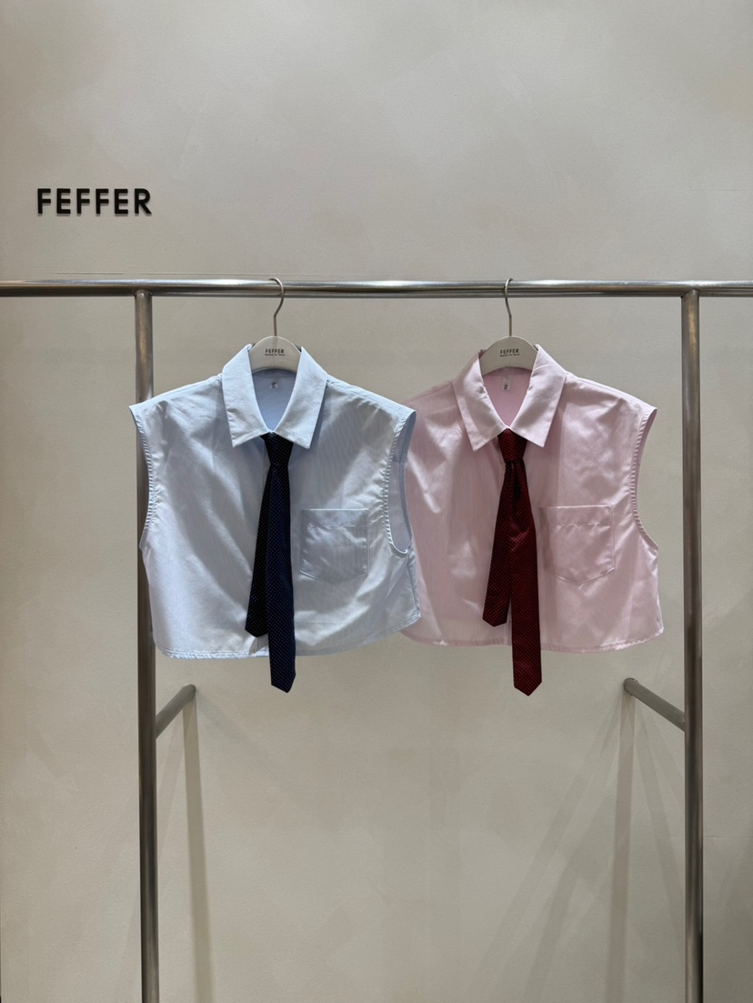FEFFER韓國直郵㊣東大門實拍女裝新品熱賣襯衫蕾絲衫含領帶FEFFER襯衫/蕾絲衫