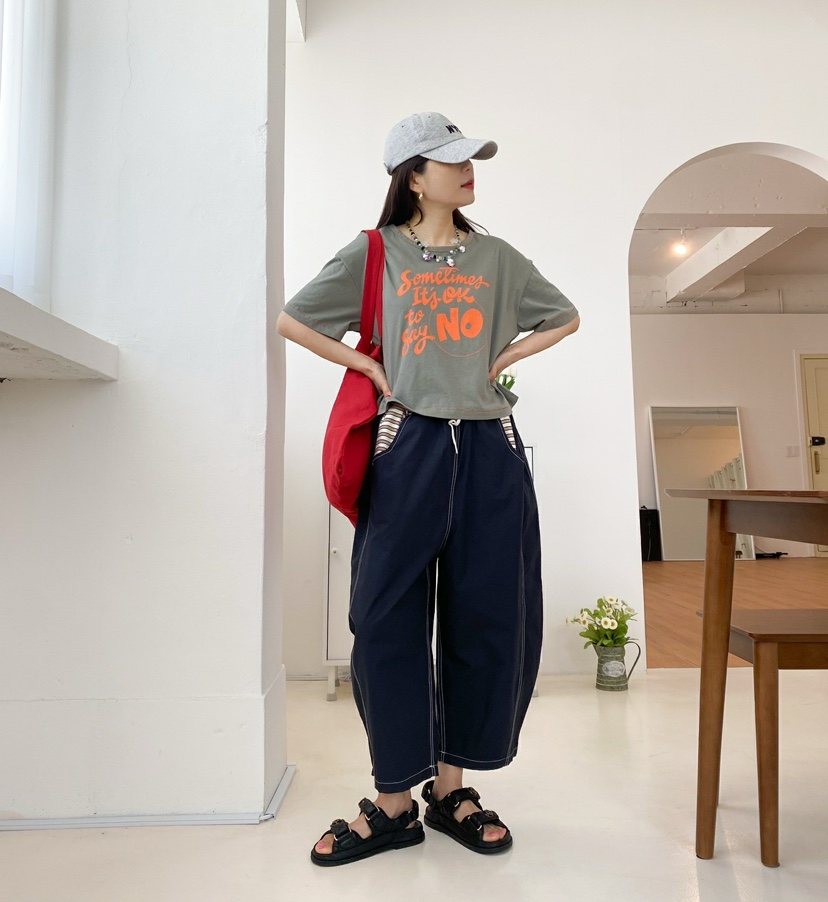 YESFREE韓國㊣直郵東大門代購女裝新款休閑時尚人氣熱賣休閑褲YESFREE休閑褲