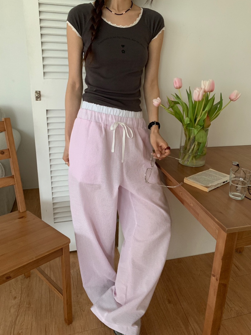 MORE THAN-P韓國㊣直郵東大門代購女裝新品25春夏熱賣休閑褲MORE THAN休閑褲
