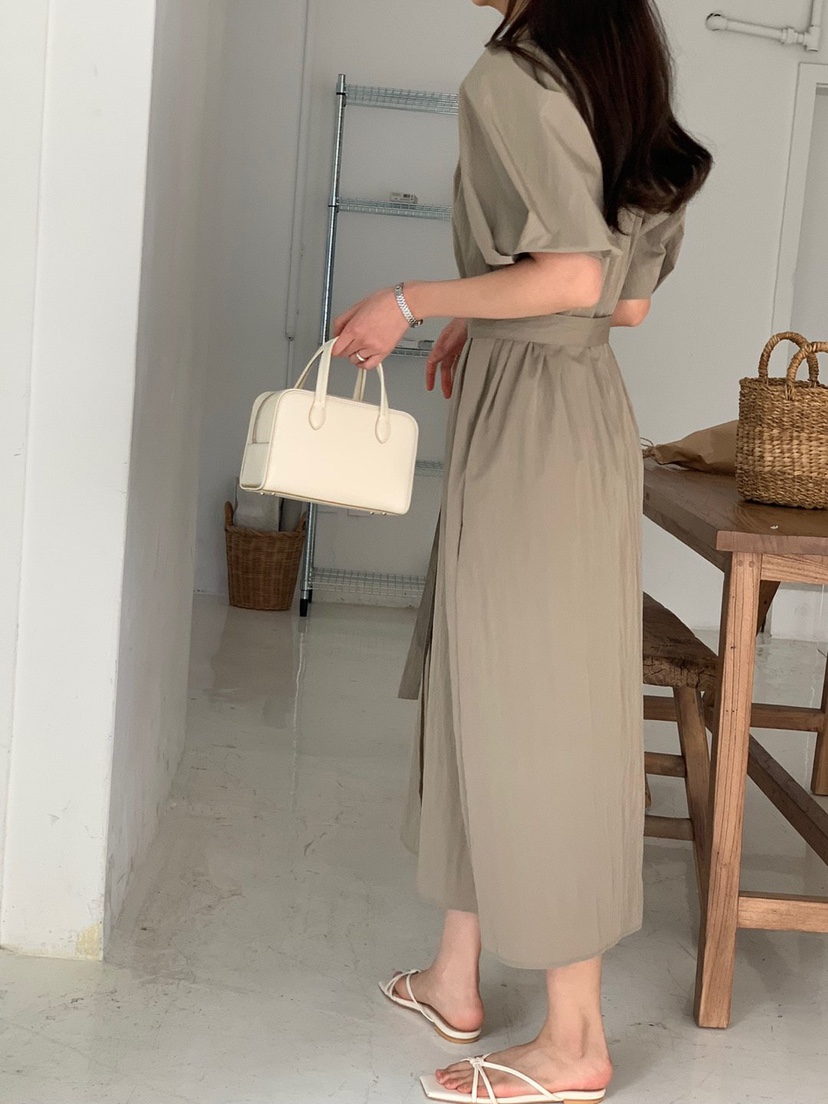 GOYOU東大門實拍女士新款人氣職業真品25春夏時尚連衣裙含腰帶de goyou連衣裙