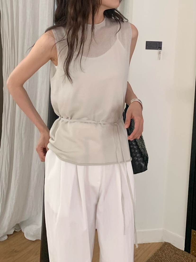 BLEECKER韓國代購女士新品推薦時尚熱賣吊帶背心含腰繩腰帶BLEECKER吊帶/背心